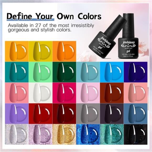 27 Colors Nail Polish Kit with U V Light, U V LED Nail Dryer Lamp Curing Gel - Picture 2 of 8